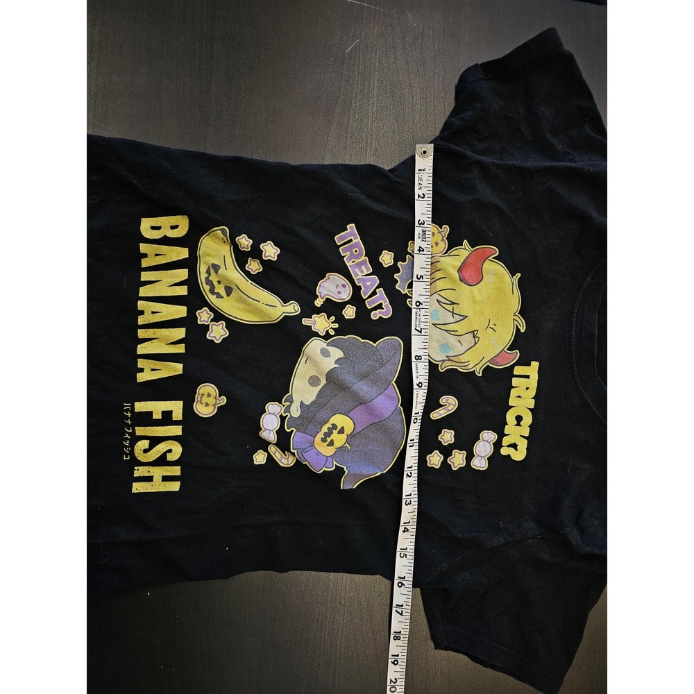 Banana Fish Shirt Womens XL Black Halloween Trick Treat Anime Graphic Tee Shirt - Picture 3 of 5
